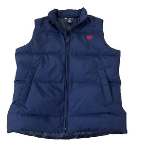 Chaps Navy Down Puffer Vest Women’s Small Lightweight Zip Front Classic gorpcore